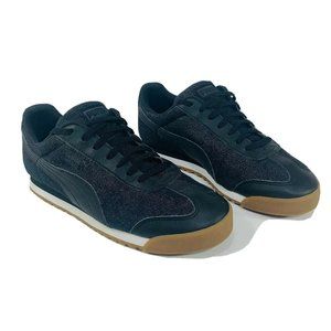 PUMA ROMA Black Waxed Denim Citi Series Sneakers